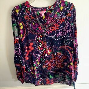 Lilly Pulitzer Vibrant Floral Blouse